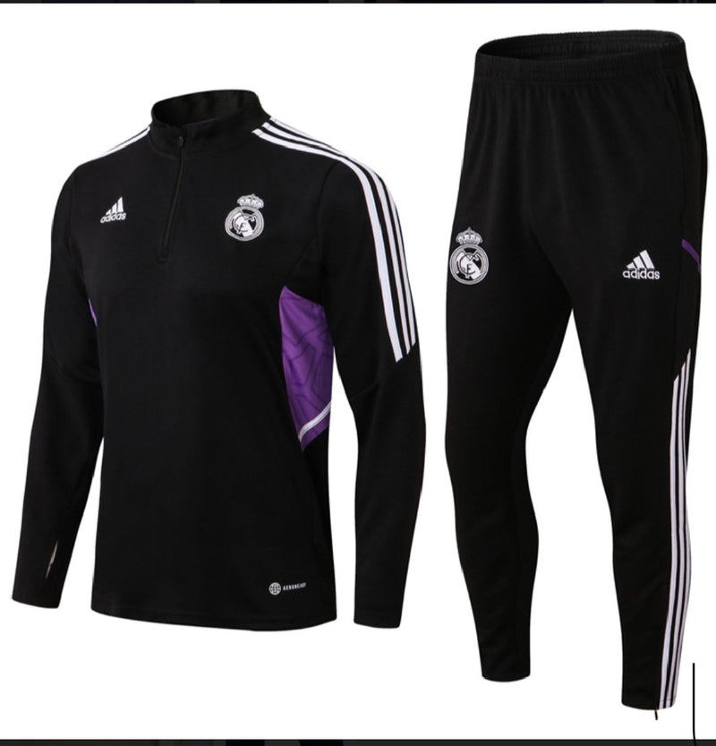Conjunto Tracksuit Real Madrid “Purple Black” - Pronta Entrega