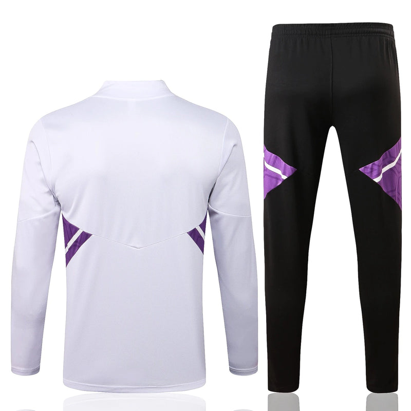 Conjunto TrackSuit De Treino De Futebol Real Madrid - White & Purple